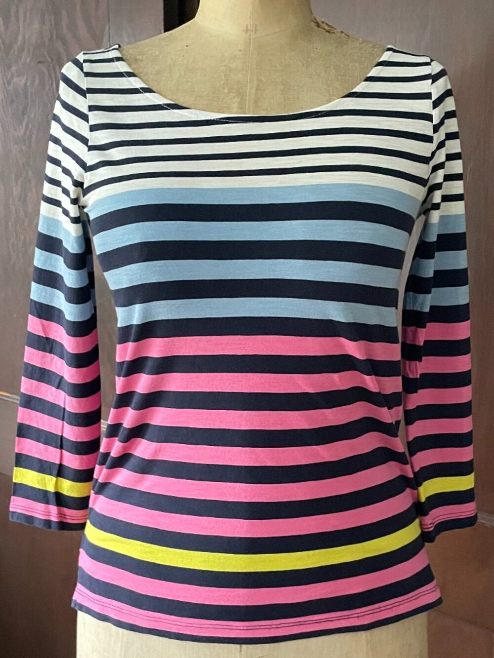 J. Crew Factory Bracelet Sleeve Striped T-shirt